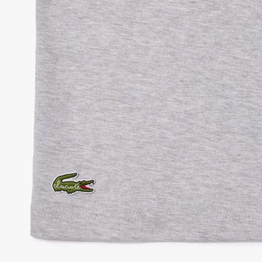 Lacoste T-Shirts-Pique Effect Slogan Cotton Jersey T-Shirt