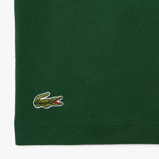 Lacoste T-Shirts-Pique Effect Slogan Cotton Jersey T-Shirt