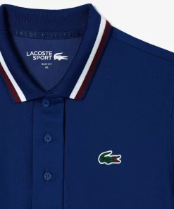 Lacoste Tennis-Pique Sport Polo Shirt With Contrast Striped Collar