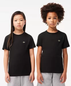 Lacoste Girl Clothing-Plain Cotton Jersey T-Shirt