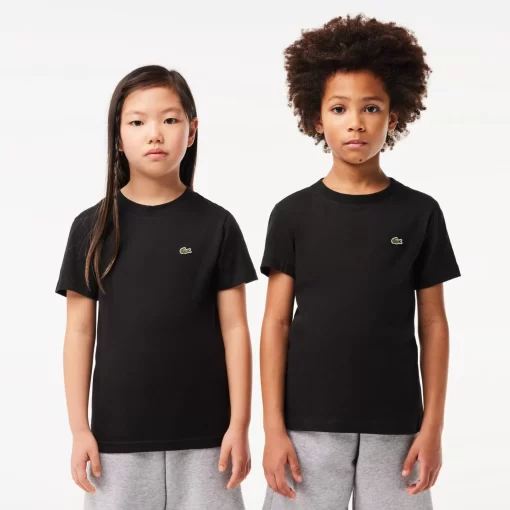 Lacoste Girl Clothing-Plain Cotton Jersey T-Shirt