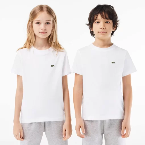 Lacoste Girl Clothing-Plain Cotton Jersey T-Shirt