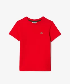 Lacoste Girl Clothing-Plain Cotton Jersey T-Shirt