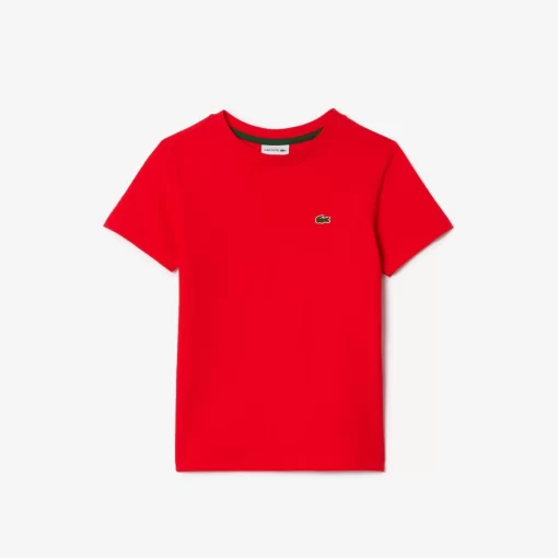 Lacoste Girl Clothing-Plain Cotton Jersey T-Shirt