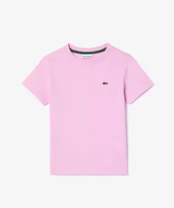 Lacoste Girl Clothing-Plain Cotton Jersey T-Shirt