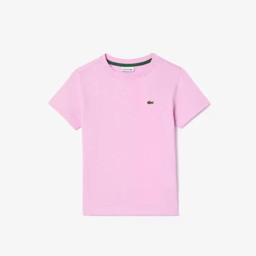 Lacoste Girl Clothing-Plain Cotton Jersey T-Shirt