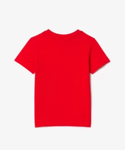 Lacoste Girl Clothing-Plain Cotton Jersey T-Shirt