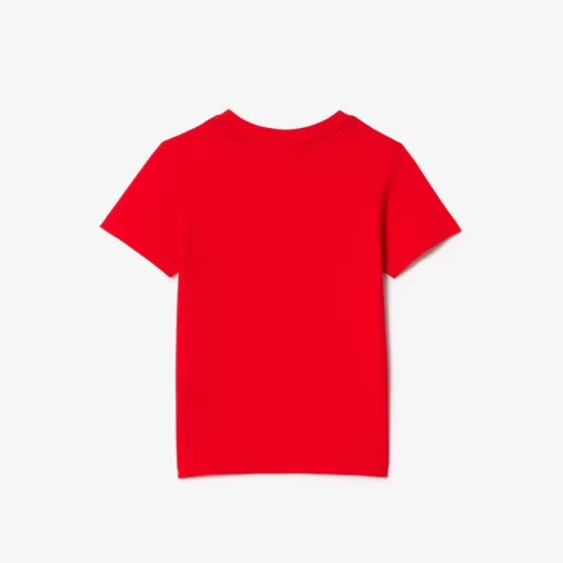 Lacoste Girl Clothing-Plain Cotton Jersey T-Shirt