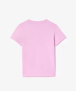 Lacoste Girl Clothing-Plain Cotton Jersey T-Shirt