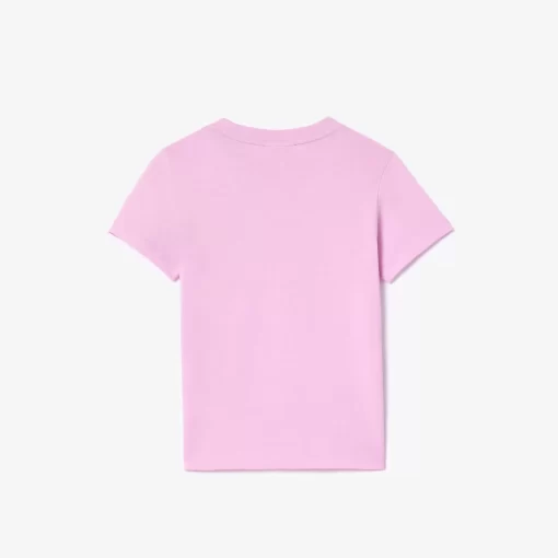 Lacoste Girl Clothing-Plain Cotton Jersey T-Shirt