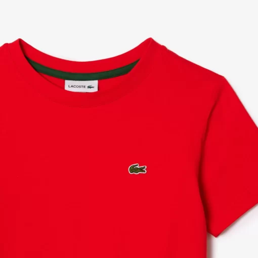 Lacoste Girl Clothing-Plain Cotton Jersey T-Shirt