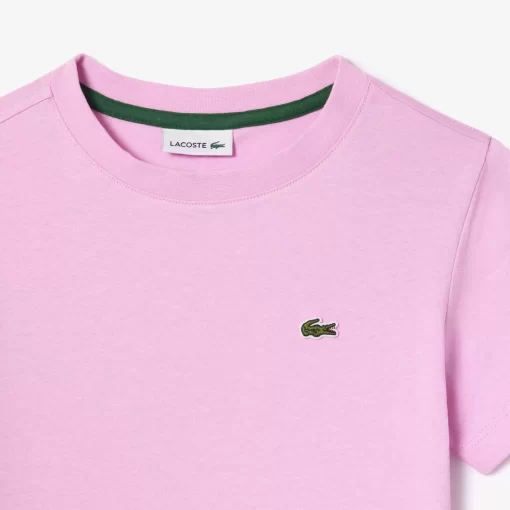 Lacoste Girl Clothing-Plain Cotton Jersey T-Shirt