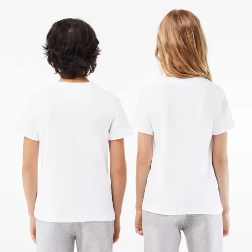 Lacoste Girl Clothing-Plain Cotton Jersey T-Shirt