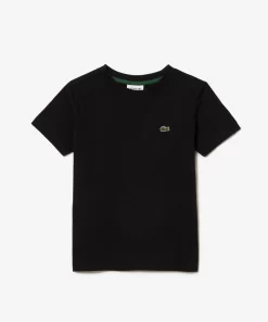 Lacoste Girl Clothing-Plain Cotton Jersey T-Shirt