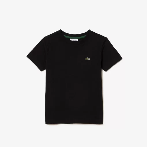 Lacoste Girl Clothing-Plain Cotton Jersey T-Shirt