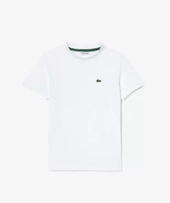 Lacoste Girl Clothing-Plain Cotton Jersey T-Shirt