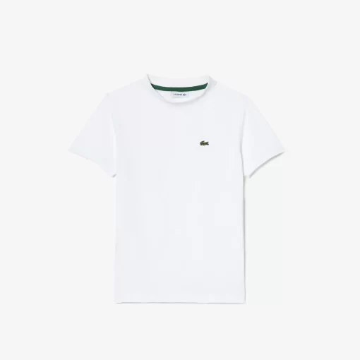 Lacoste Girl Clothing-Plain Cotton Jersey T-Shirt