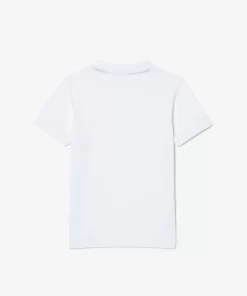 Lacoste Girl Clothing-Plain Cotton Jersey T-Shirt