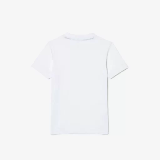 Lacoste Girl Clothing-Plain Cotton Jersey T-Shirt