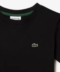 Lacoste Girl Clothing-Plain Cotton Jersey T-Shirt