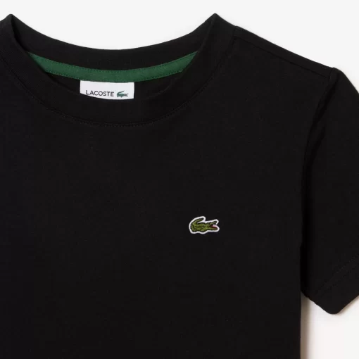 Lacoste Girl Clothing-Plain Cotton Jersey T-Shirt