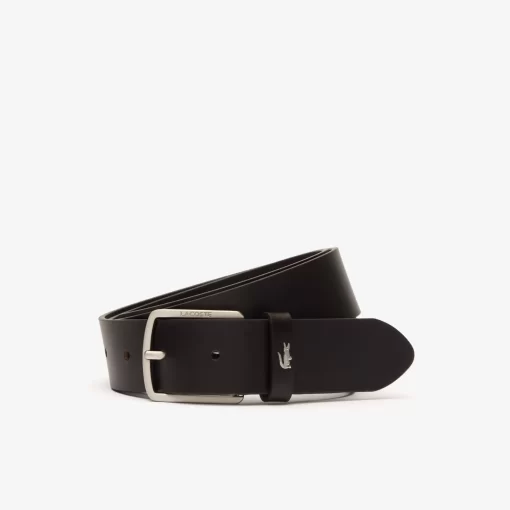 Lacoste Belts-Plant Tanned Smooth Leather Belt