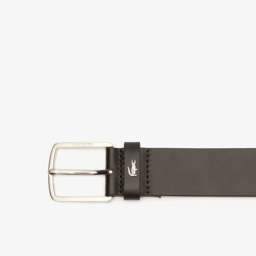 Lacoste Belts-Plant Tanned Smooth Leather Belt