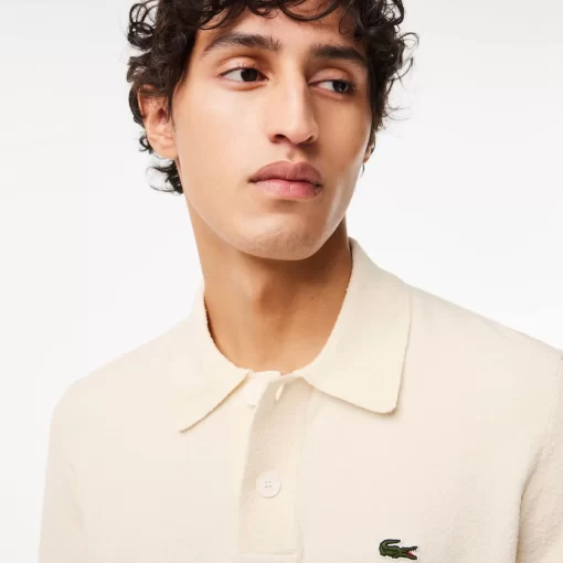 Lacoste Knitwear-Polo Collar Cotton Blend Soft Knit Sweater