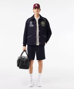 Lacoste Jackets & Coats-Premium Wool Varsity Badge Jacket