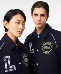 Lacoste Jackets & Coats-Premium Wool Varsity Badge Jacket