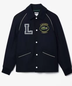 Lacoste Jackets & Coats-Premium Wool Varsity Badge Jacket