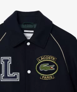 Lacoste Jackets & Coats-Premium Wool Varsity Badge Jacket