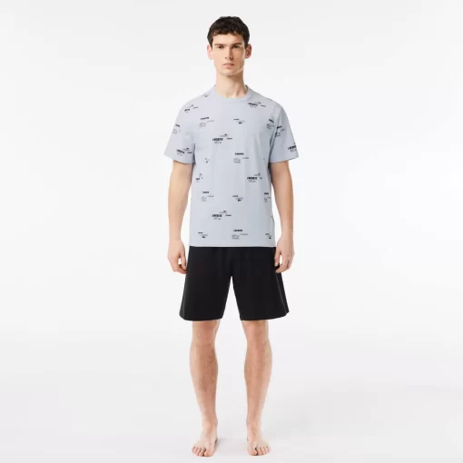 Lacoste Underwear & Lounge Wear-Print Top Pajama Set