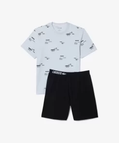 Lacoste Underwear & Lounge Wear-Print Top Pajama Set