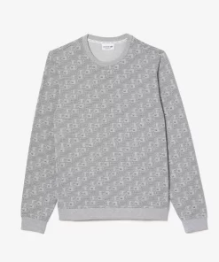 Lacoste Underwear & Lounge Wear-Printed Cotton Fleece Lounge Sweatshirt