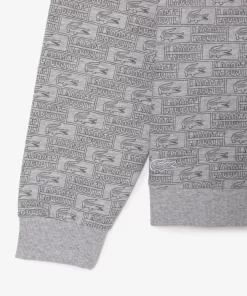 Lacoste Underwear & Lounge Wear-Printed Cotton Fleece Lounge Sweatshirt