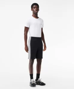 Lacoste Trousers & Shorts-Printed Unbrushed Fleece Colourblock Jogger Shorts