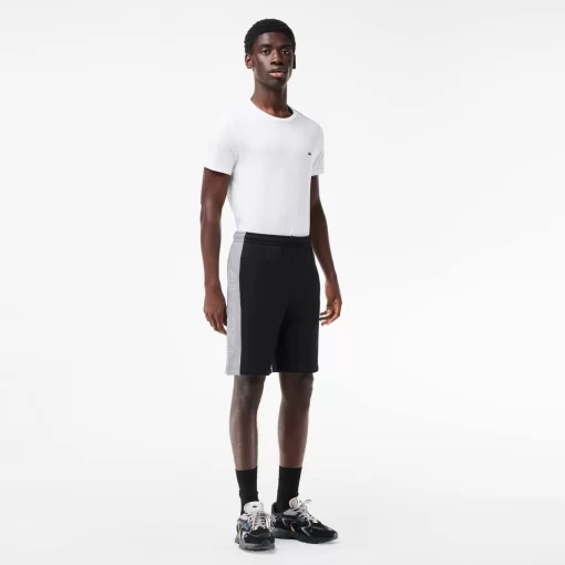 Lacoste Trousers & Shorts-Printed Unbrushed Fleece Colourblock Jogger Shorts