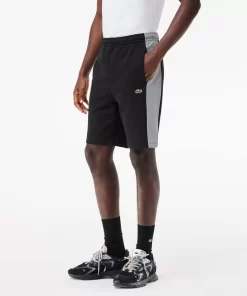 Lacoste Trousers & Shorts-Printed Unbrushed Fleece Colourblock Jogger Shorts