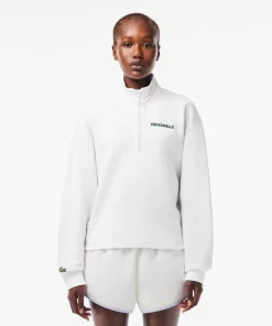 Lacoste Sweatshirts-Printed Zipped Fleece Sweatshirt