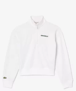 Lacoste Sweatshirts-Printed Zipped Fleece Sweatshirt