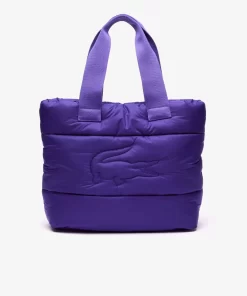 Lacoste Bags-Puffy Croc Quilted Tote