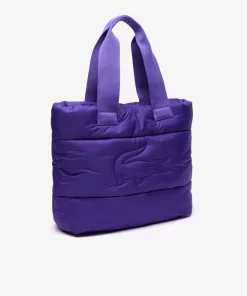 Lacoste Bags-Puffy Croc Quilted Tote