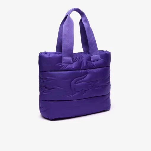 Lacoste Bags-Puffy Croc Quilted Tote