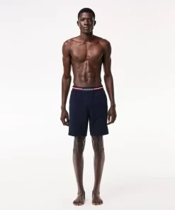 Lacoste Underwear & Lounge Wear-Pyjama Shorts With Three-Tone Waistband