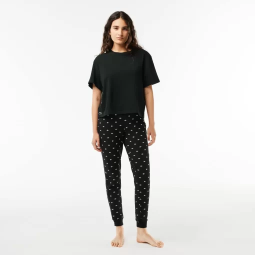 Lacoste Underwear & Loungewear-Pyjamas Set With Croc Pants