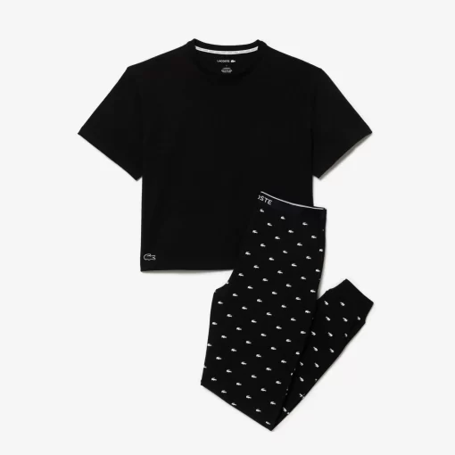 Lacoste Underwear & Loungewear-Pyjamas Set With Croc Pants