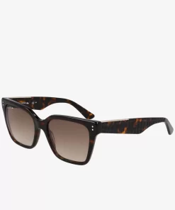 Lacoste Sunglasses-Rectangle Acetate Croco Skin Sunglasses