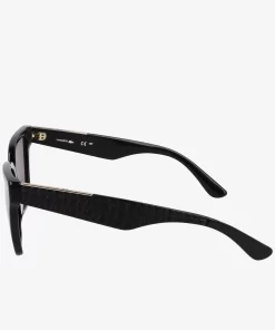 Lacoste Sunglasses-Rectangle Acetate Croco Skin Sunglasses