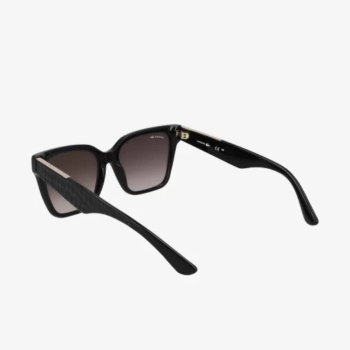 Lacoste Sunglasses-Rectangle Acetate Croco Skin Sunglasses